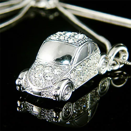3D VW Bug Beetle made with Swarovski Crystal VOLKSWAGEN Classic CAR Necklace New