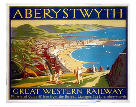 Aberystwyth (Ls) (Vieux Rail Annonce Acier Réfrigérateur Aimant (Se )