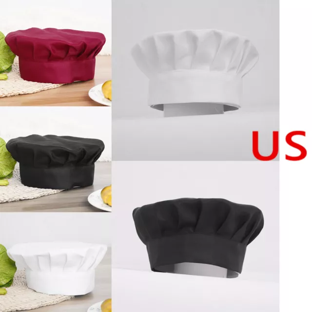 US Chef Hat Solid Color Hat Solid-Color Restaurant Hotel Kitchen Work Hat Cap