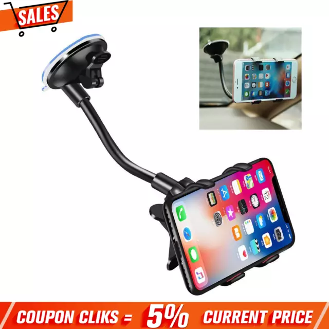 360° Rotatable In Car Suction Phone Holder Dashboard Windscreen Mount Universal