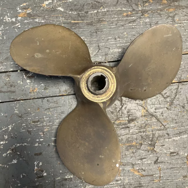 Vintage Michigan Brass Boat Propeller Smc 11 677k NICE LOOKING SURVIVOR.