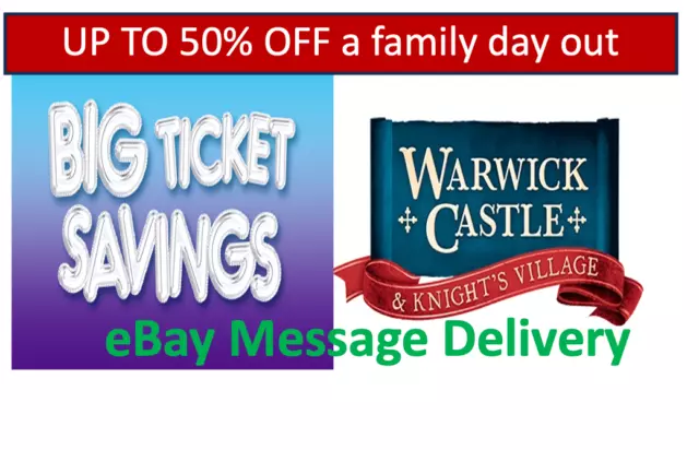 4 x 🎉  ALMOST FREE TICKETS  🎉 TO - Warwick Castle   ✅ EXPIRES 31/12/2024 ✅