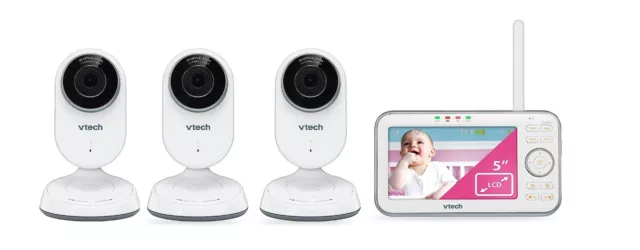 VTech 3 Camera Video Baby Monitor with 5" Screen and 1000 feet Range & Temp Sens