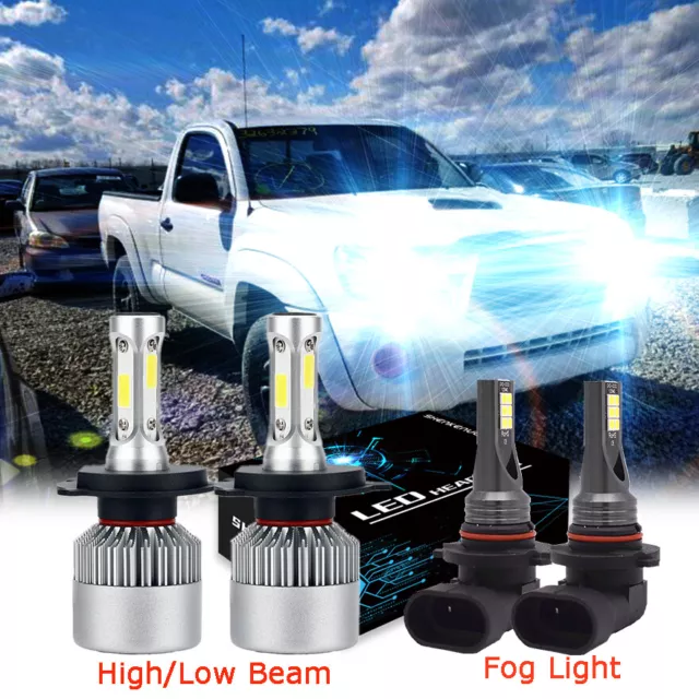 For Toyota Tacoma 2005-2011 LED Headlight High LOW Fog Light Bulbs Combo Kit 4x