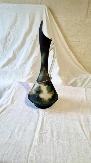 Splendide et rare Vase en pâte de verre Muller Frères, signé MULLER