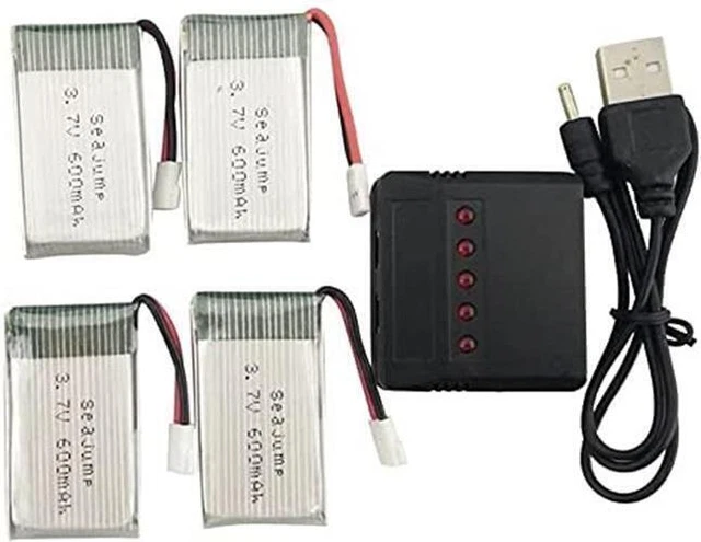 Batterie Lithium AVIALOGIC 2x 3.7V 500mAh + Chargeur USB - Compatible Drone Q9S - Rechargeable Et Protégée