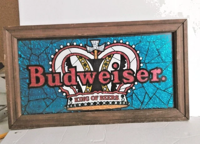 Budweiser Faux Stained Glass Sign Crown