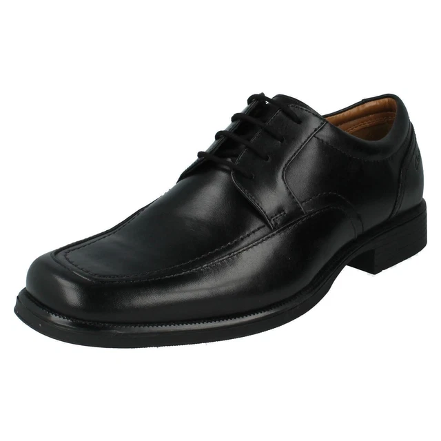 MENS CLARKS BLACK Leather Lace Up Formal Shoes G Fitting Huckley