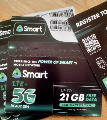 Prepaid Philippines Sim Card Roaming Smart LTE 5G Ready to use, Up To 21 GB Data