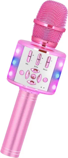 Toys for Girls, Kids Karaoke Microphone Toddler Microphone for Kids with Lights,