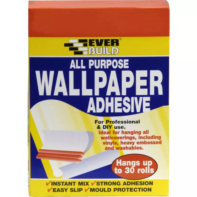 Everbuild All Purpose Wallpaper Paste 30Roll DIY strong adhesive easy slip Stick