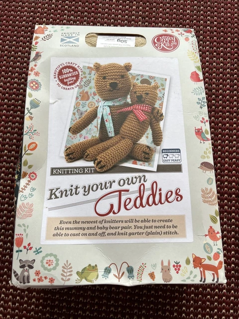 The Crafty Kit Company Mama & Baby Bär zum Selbermachen Stricken Handwerk Kit für Anfänger