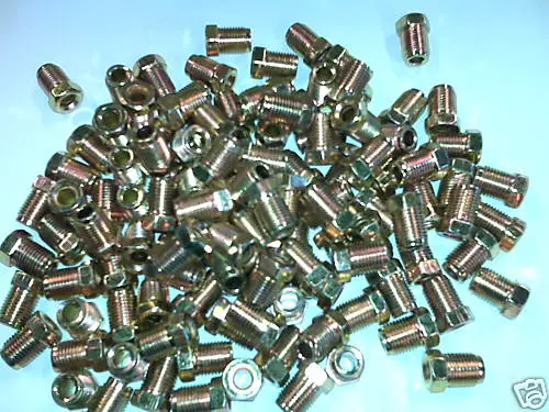 100x METRIC BRAKE 10mm x 1mm MALE NUT PIPE 3/16 Copper