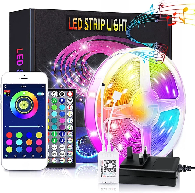 Tira de luces LED SCOOLR 15 m para techo de dormitorio, control remoto y de aplicaciones, Bluetooth