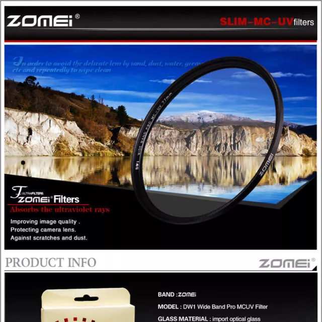 Zomei 49-82mm Slim Multi Coated MC UV Filter for Camera Lens Protector UV Filter 3