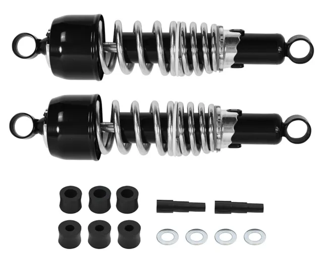 Rear Shock Absorber Dampers 300mm Pin+Pin Chrome Spring & Black Body Type 7A