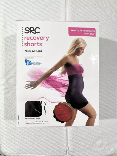 SRC Recovery Shorts In Black Size S Mini Length Post Partum Pregnancy Support