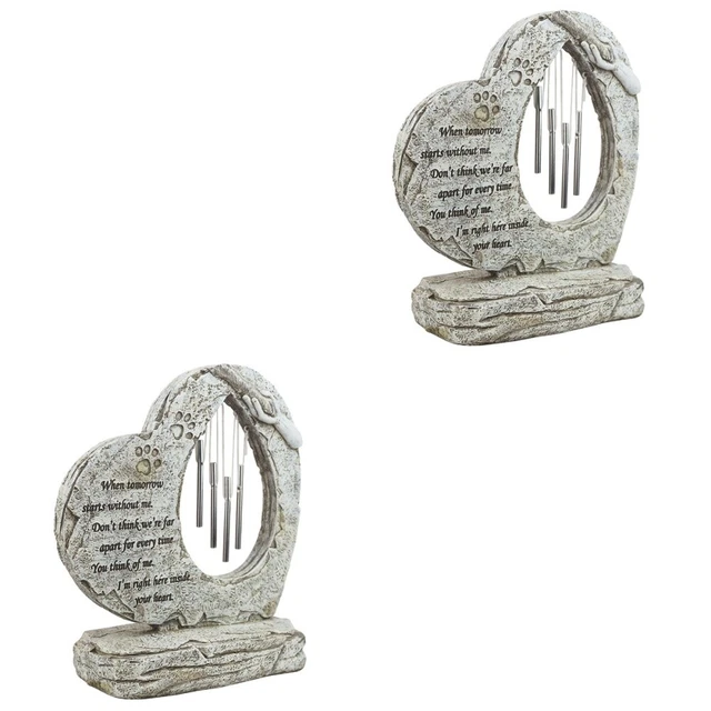 Set di 2 lapidi per perdita di animali domestici giochi di vento commemorativi targhetta