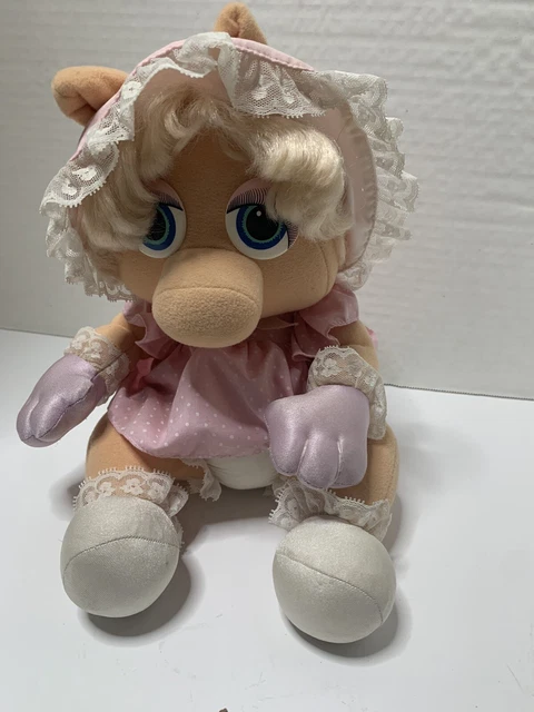 Vintage 1985 Muppet Babies Miss Piggy Plush 11" Hasbro Softies Jim Henson