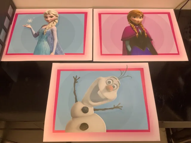 Disney Picture Wall Art Colourful Poster Large X3 Bundle Frozen Anna Elsa Olaf