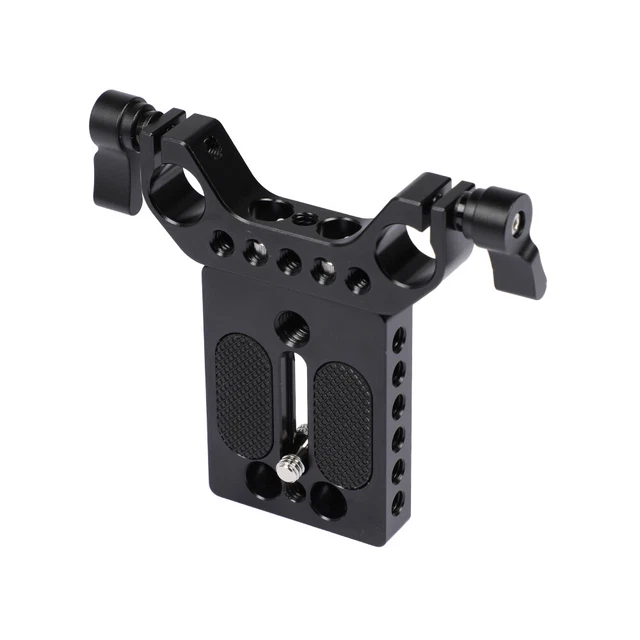 Placa base para cámara general CAMVATE 1/4"-20 montaje en tornillo 15 mm bloque de rieles para plataforma réflex digital