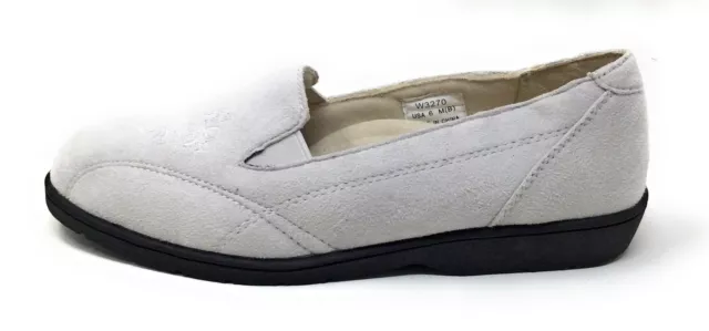 Propet Womens Sutton W3270 Slip On Comfort Walking Shoes Dove Velour Size 6 M