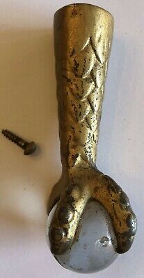 Antique Chas Parker Meriden Claw Foot from a Piano Stool Cast Iron & Glass Ball