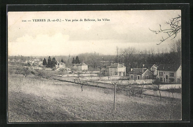 CPA Yerres, view taken from Bellevue, les Villas 1907