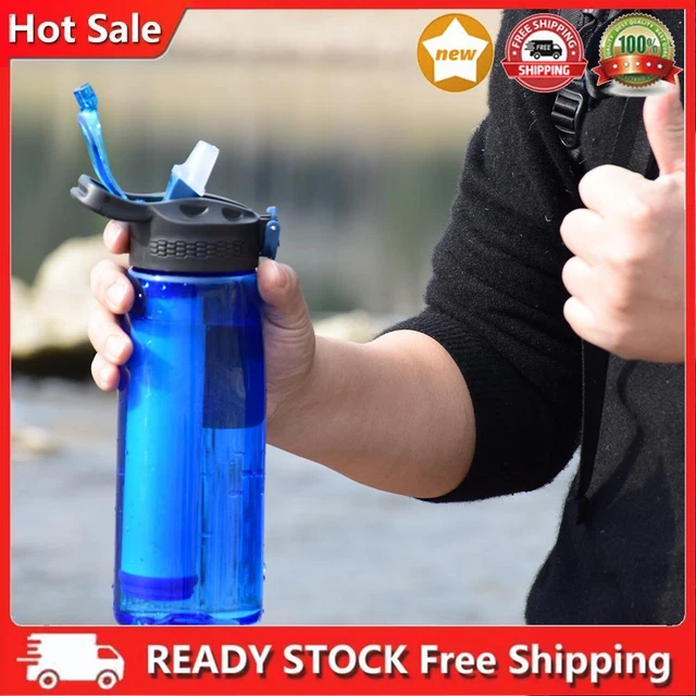 Bollitore acqua grande capacità 650 ml bottiglia filtro palestra esterna agitatore (blu)
