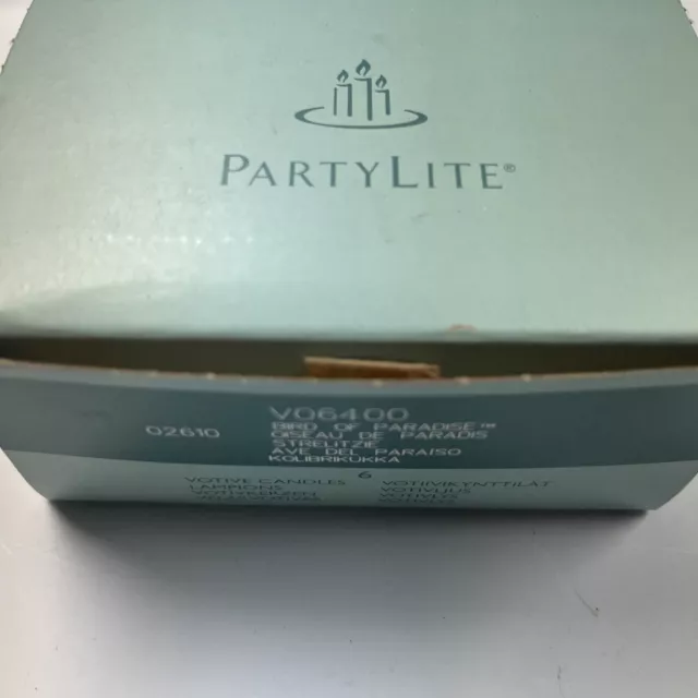 PartyLite Box (6) BIRD OF PARADISE Votive Candles V06400 NOS