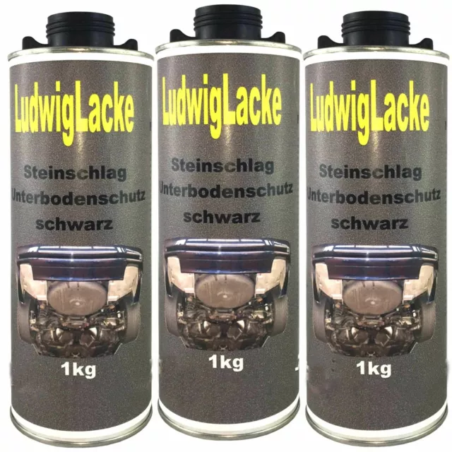 Steinschlagschutz 3 x 1kg Unterbodenschutz Schwarz für Auto von Ludwiglacke