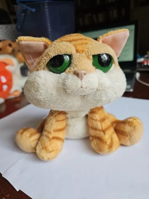 RUSS BERRIE CHILIE Ginger Tabby Cat With Green Eyes Soft Plush Toy Bean ...