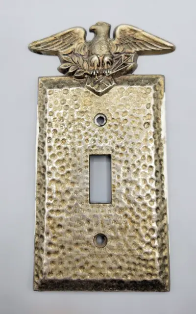 EDMAR Vintage Hammered Brass Eagle Single Light Switch Plate Cover