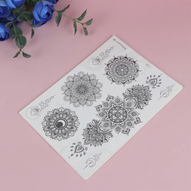 9 Sheets Disposable Ttattoo Sticker Stickers Body Art Black