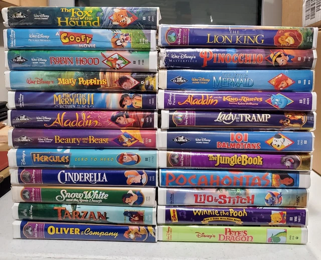 LOT OF 23 Disney VHS Movies Top Names popular Walt Disney collector's