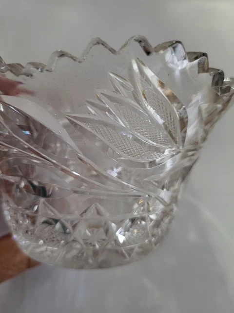 American Brilliant Period (ABP} cut glass nappy small bowl 5" 2