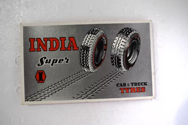 Vintage India Super Cycle Pneus Publicité Encre Buvard Carte Signe Collec " 12 2