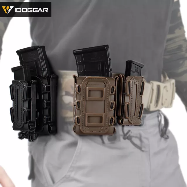 IDOGEAR Tactical 5.56 Mag Pouch 9mm Mag Carrier MOLLE Mag Holder Airsoft Army