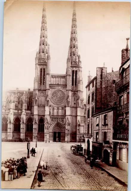 France, Bordeaux, cathédrale Saint-André Vintage albumen print  Tirage albumin