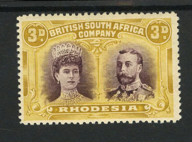 M18483 Rhodesia 1910 SG134 - 3d purple & ochre