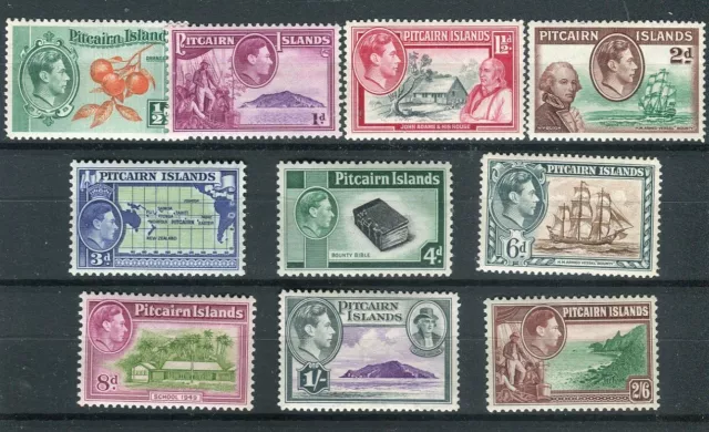 Pitcairn Islands KGVI 1940-51 definitive set of 10 SG1/8 VLMM