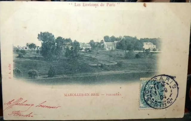 CPA Marolles en Brie (Seine et Oise) panorama stamp of September 1, 1904