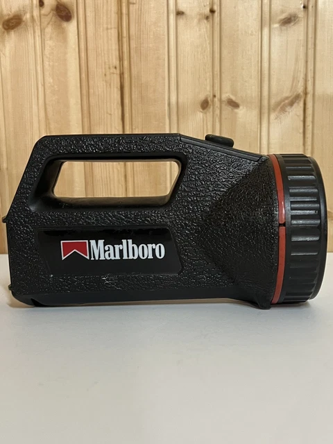Vintage Marlboro Adventure Team Coleman Black Plastic Handheld Camp Flashlight