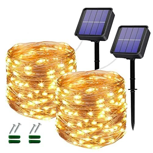 Guirlande Lumineuse Exterieur Solaire Lot de 2 2×12M 120 LED Guirlande Solair...