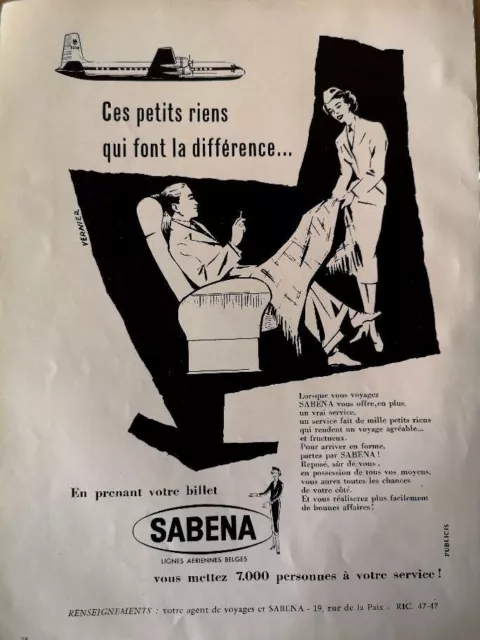 Compagnie aérienne Berge Sabena  - Publicité - french Ad Pub - 1144