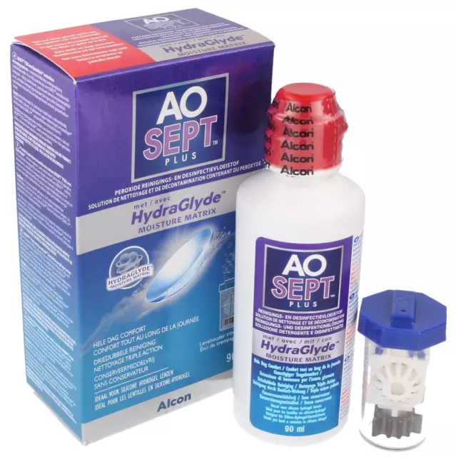 AO Sept Plus Hydraglyde 90 ml Reiseset inkl, Linsenbehälter  Kontaktlinsenpflege