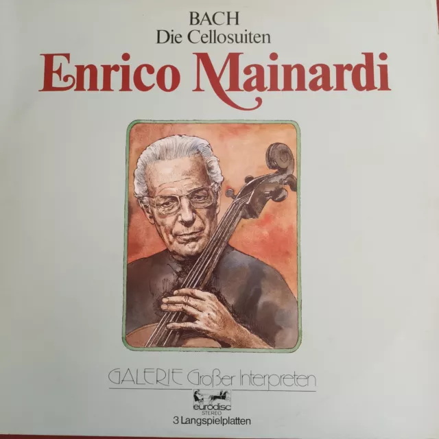 Eurodisc Stereo 25 403 Xdk (3 Lp) J.s. Bach Cello Suites Nos 1-6 *Mainardi* Nm