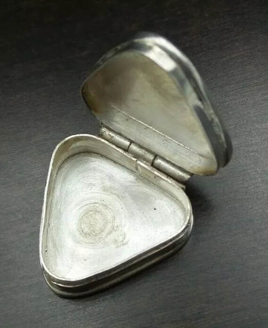 Beautiful Vintage Mid-Century Middle-Eastern Sterling Silver Heart Pill Box