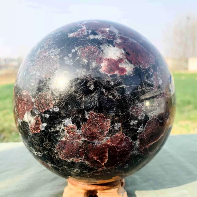 11.7LB natural Firework red garnet quartz polished sphere crystal ball healing