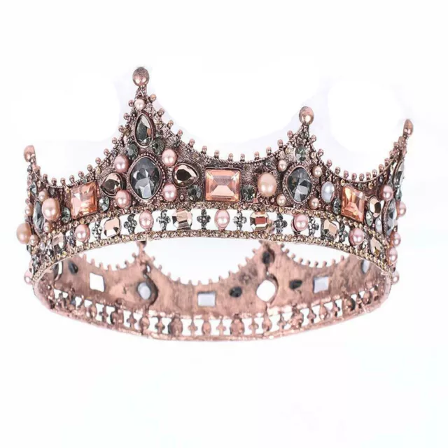 Jeweled Baroque Queen Crown Rhinestone Wedding Crown and Tiaras for Women Bridal
